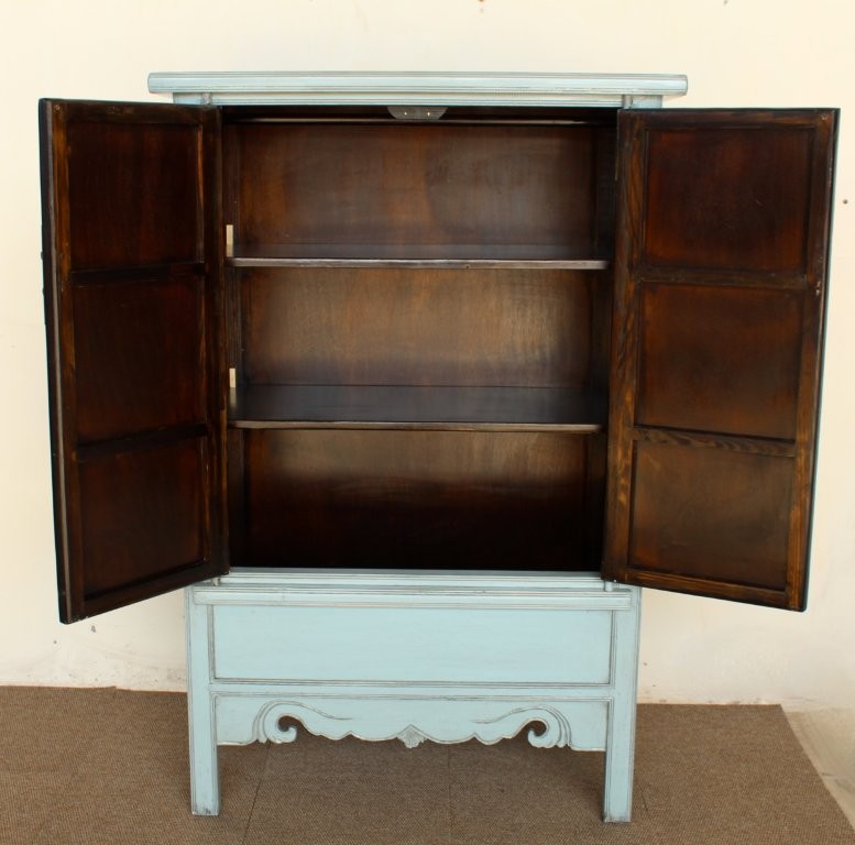 Tall Blue Grey 2 Door Cabinet